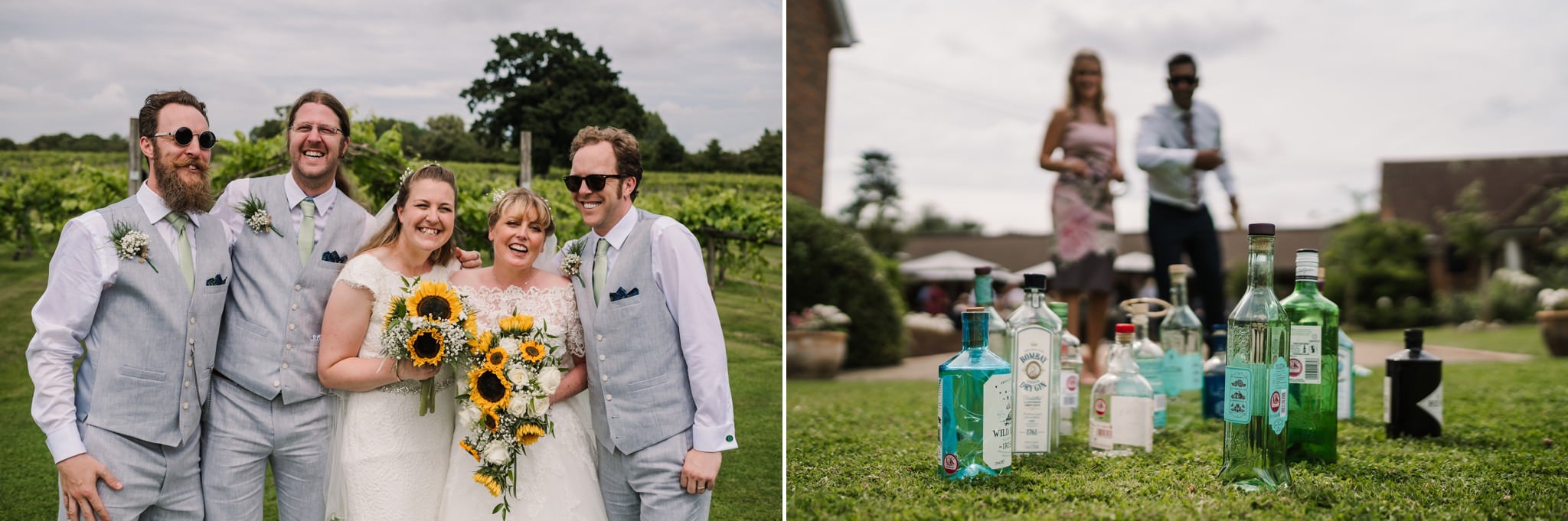 Gin themed games at Three Choirs Vineyard wedding