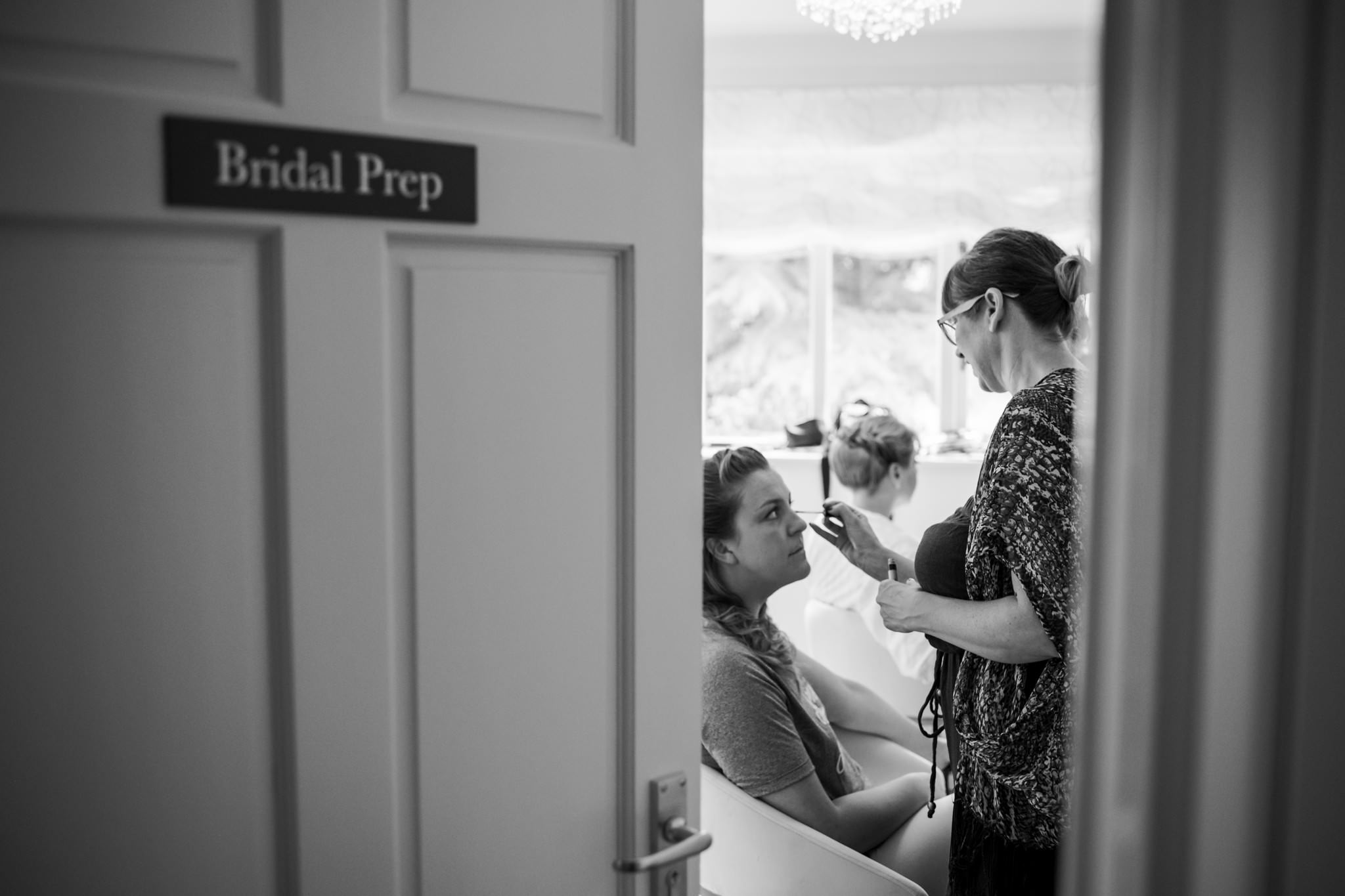 Bridal prep photos at Three Choirs Vineyard wedding