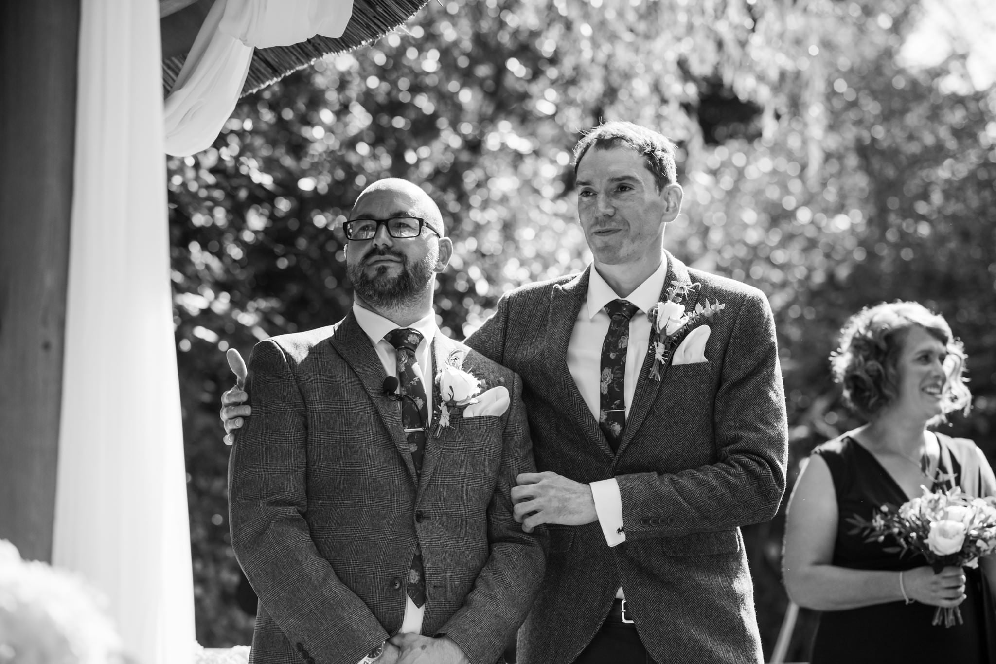 Professional photography of groom and best man at Gordleton Mill Wedding