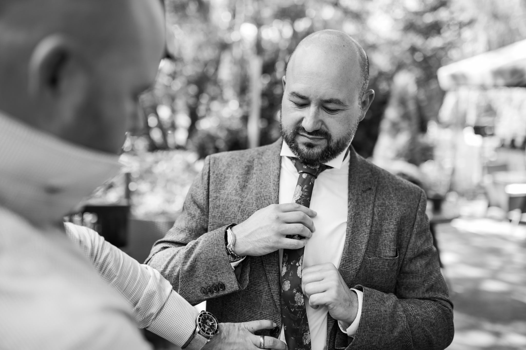 Groom prep photos at Gordleton Mill Wedding
