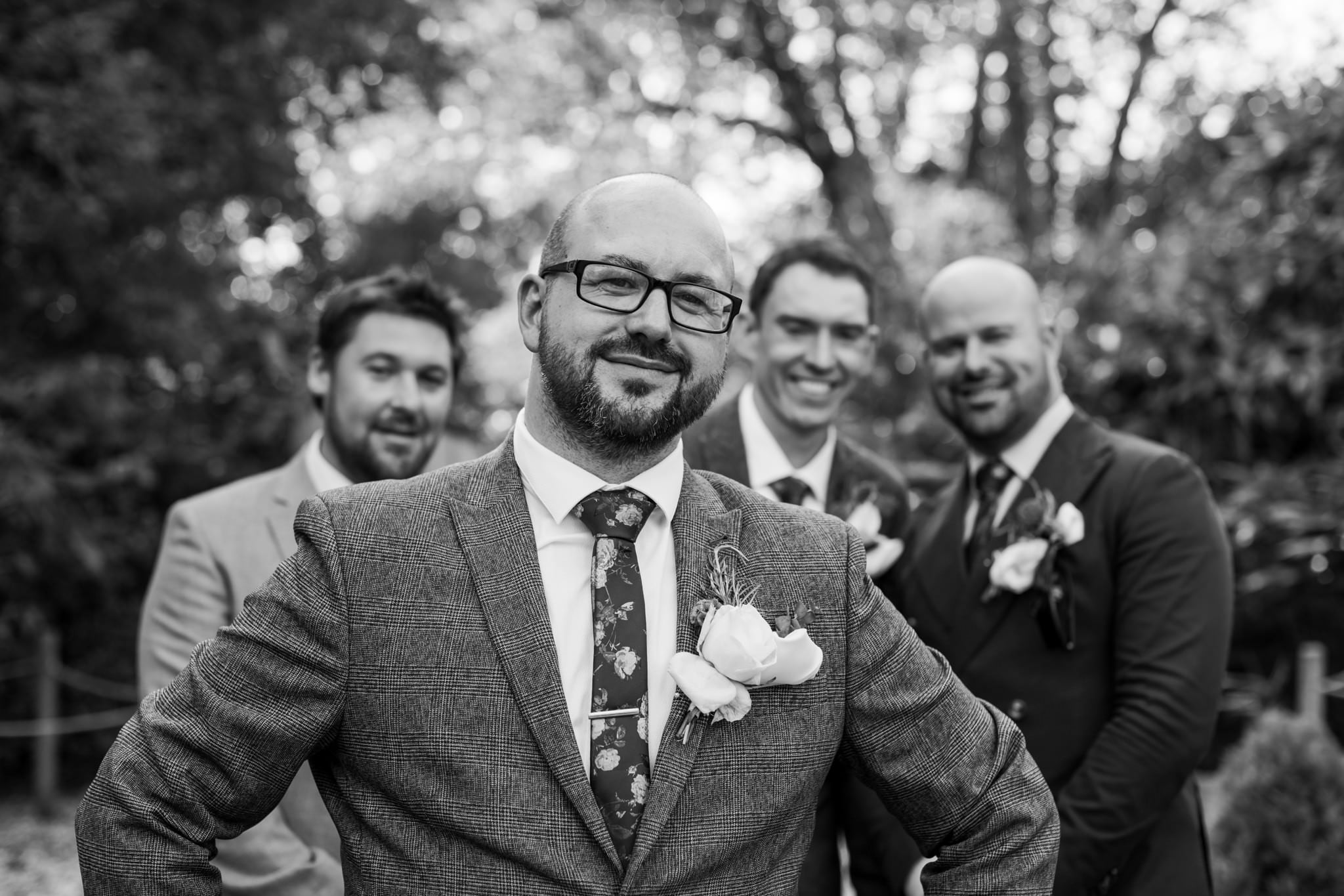 Photo of groomsmen at Gordleton Mill Wedding