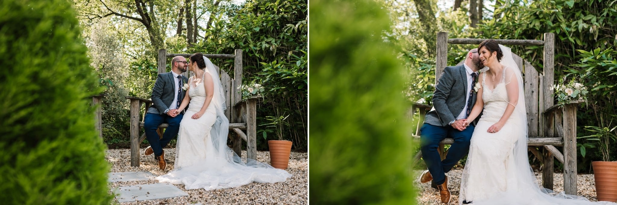 Photos of bride and groom at Gordleton Mill Wedding