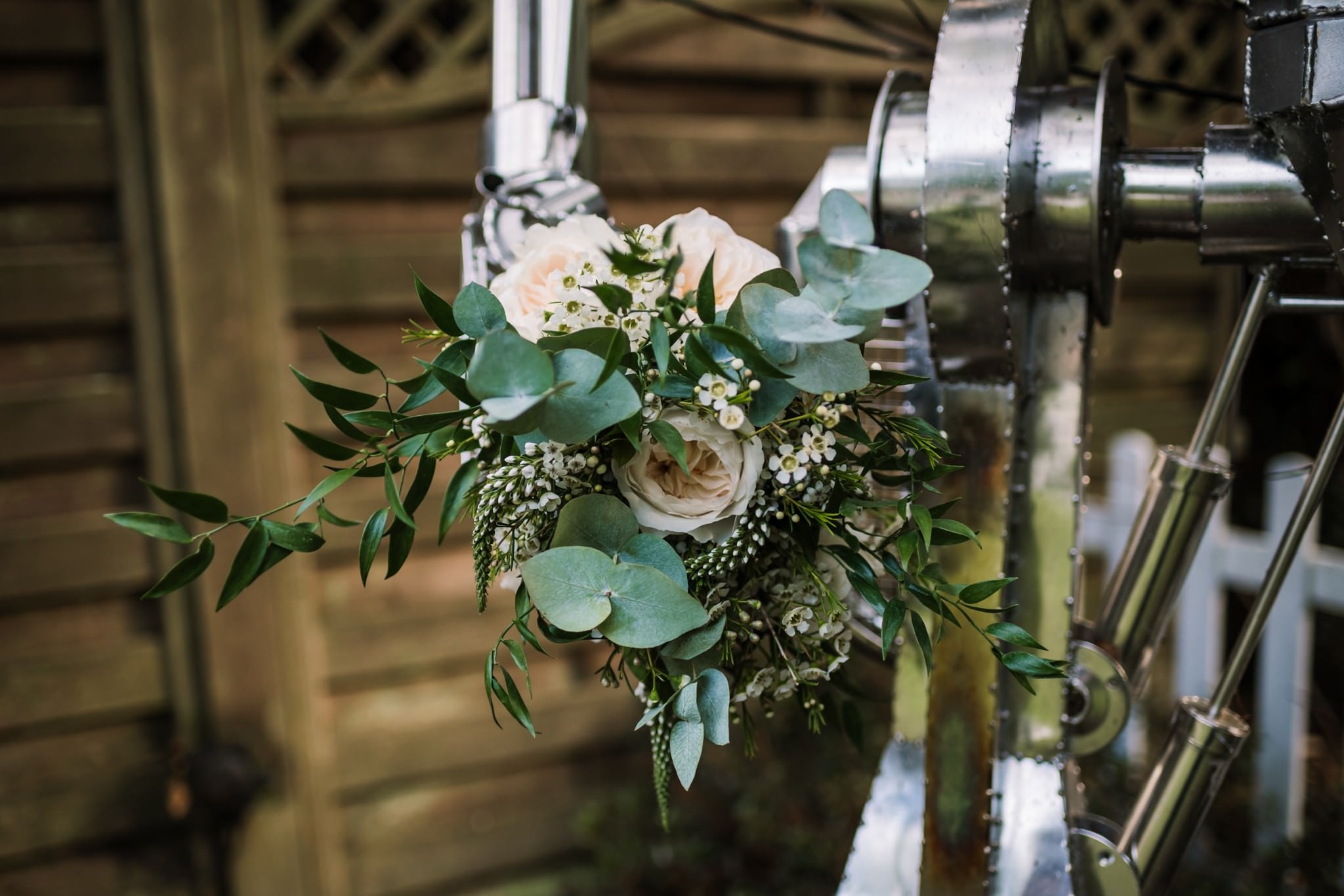 Quirky photography of bouquet at Gordleton Mill Wedding