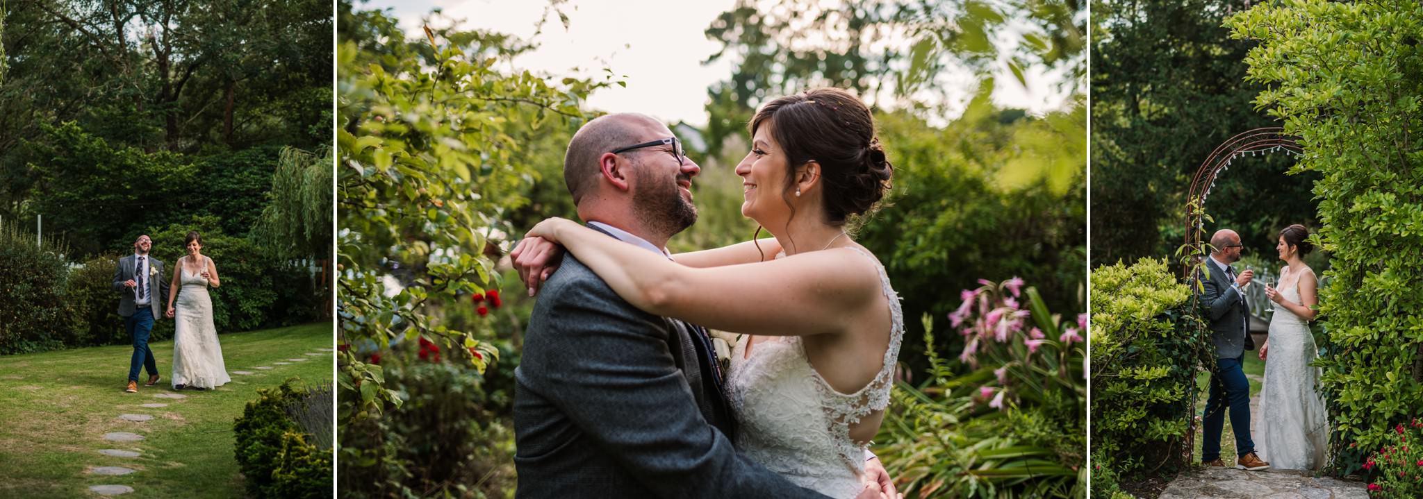 Relaxed golden hour photos at Gordleton Mill Wedding