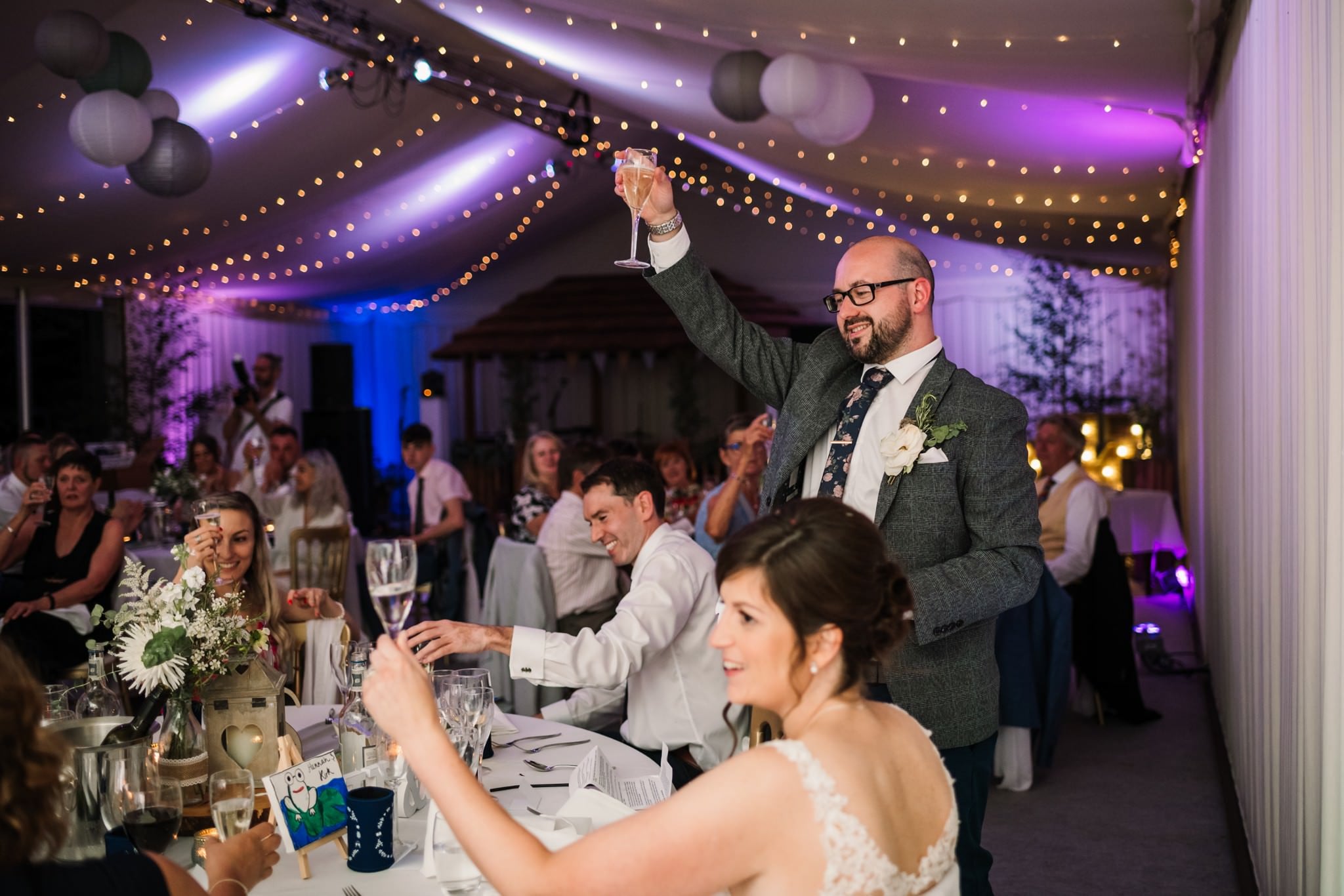 Grooms speech photo at Gordleton Mill Wedding Photography