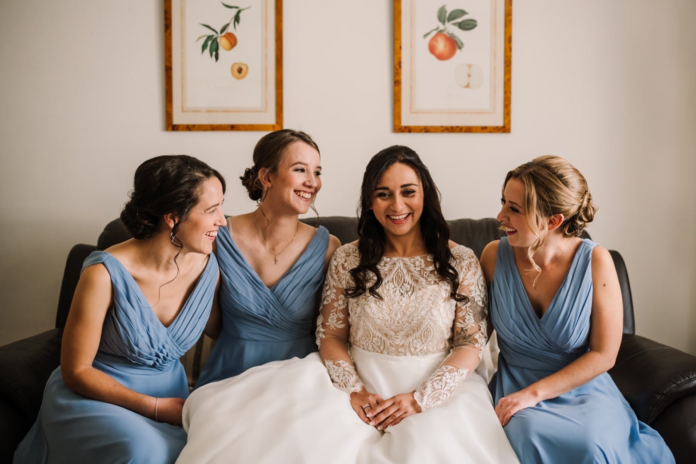 Blue bridesmaids dress in dorset