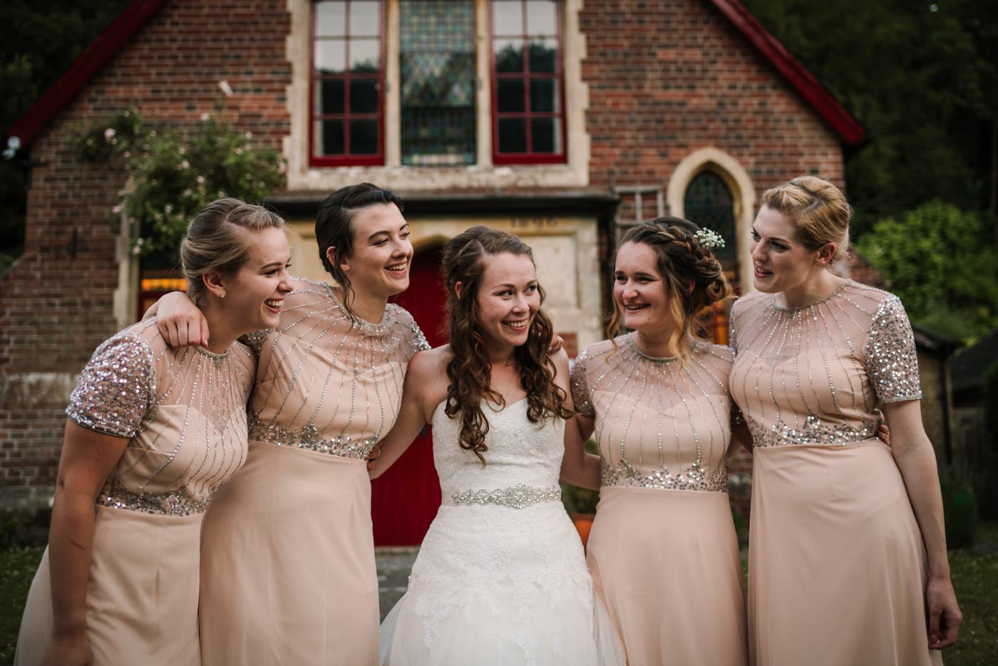 Photo of Dorset bride and her bridesmaids