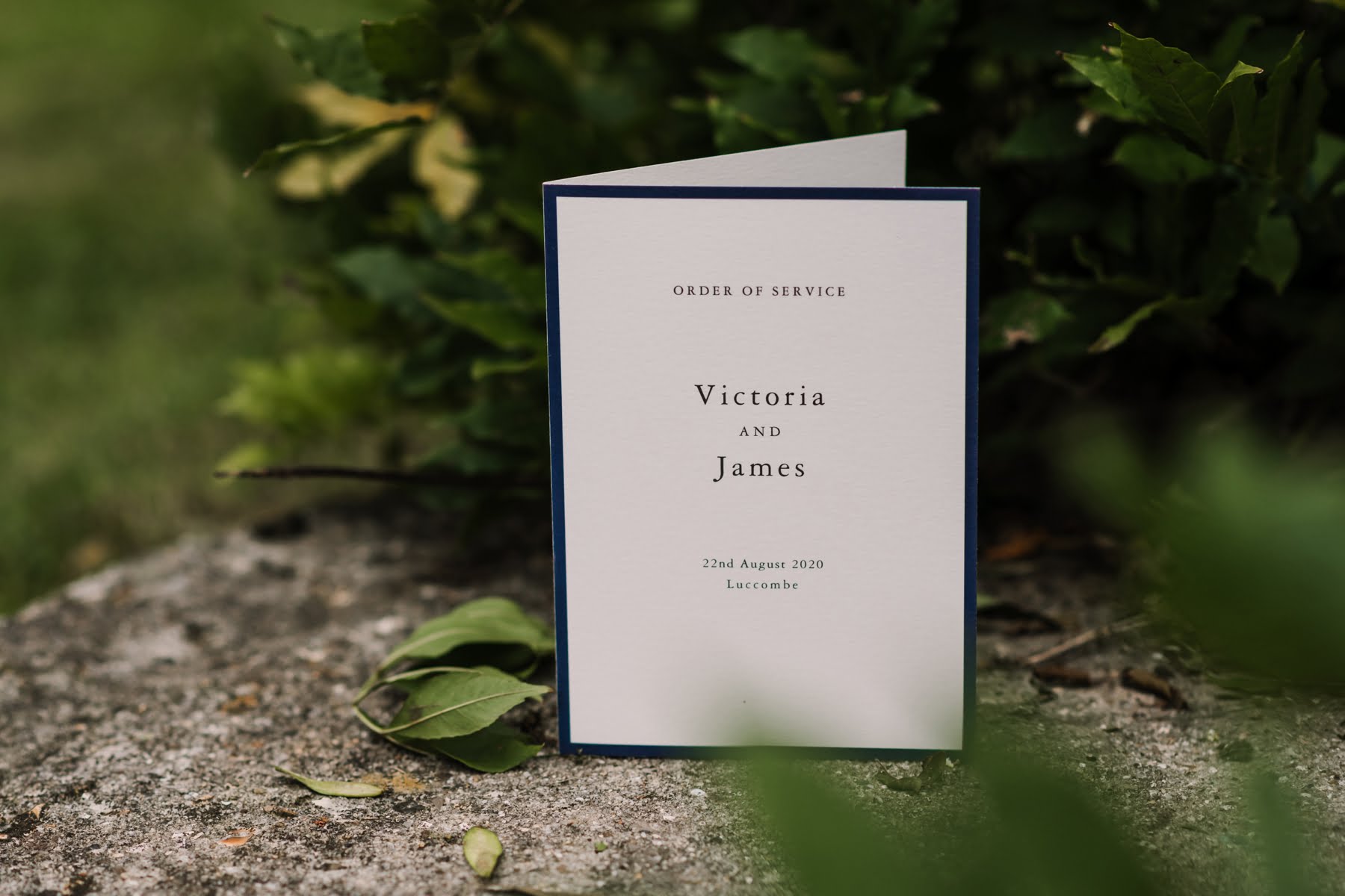 Order of Service at Luccombe Farm Wedding Photography