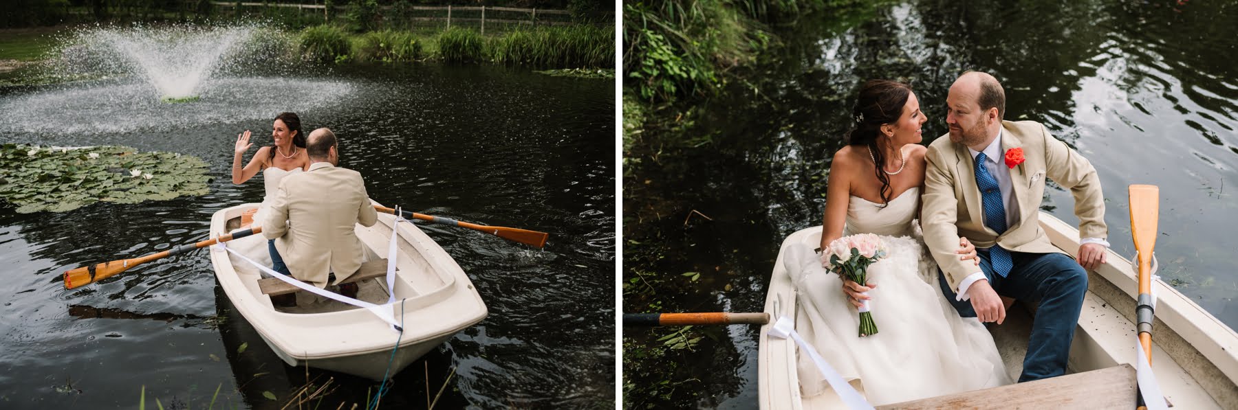 Dorset wedding rowing boat