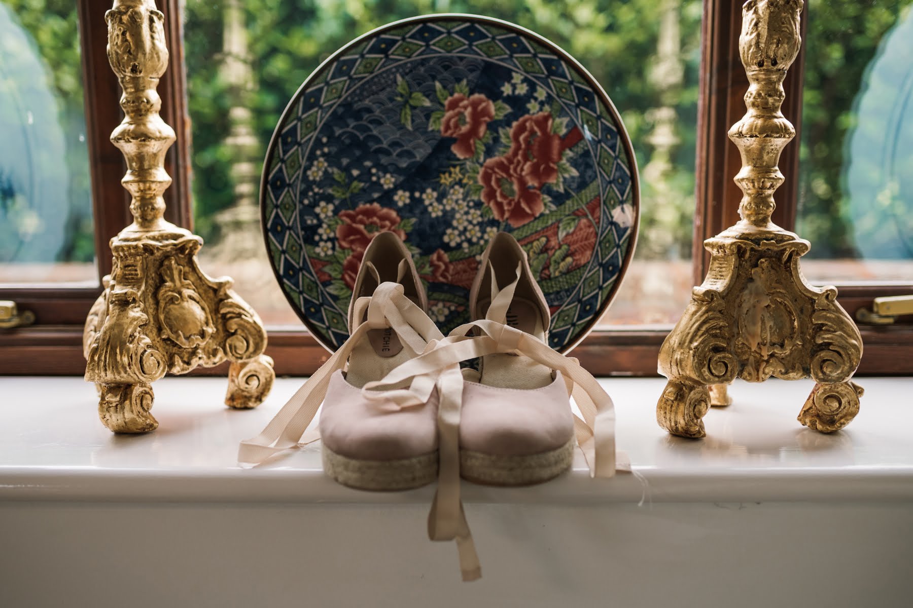 Wedding shoes at Luccombe Farm Wedding PhotographyLuccombe Farm Wedding