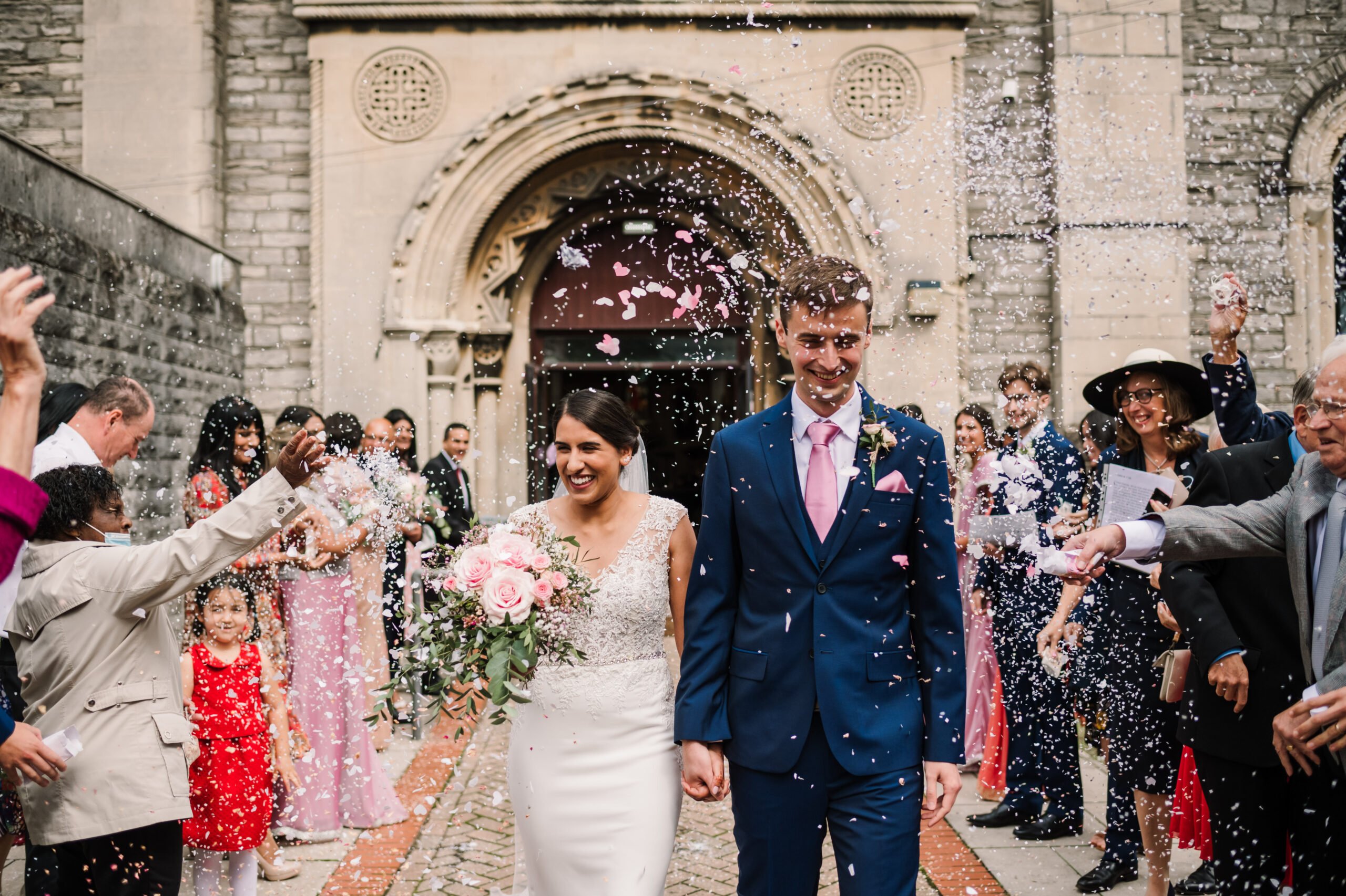 Social distanced confetti at Southampton Lighthouse International Church